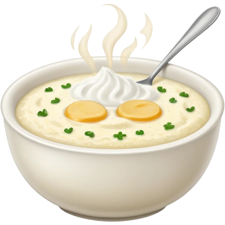 a bowl of grits, simple, clear emoji