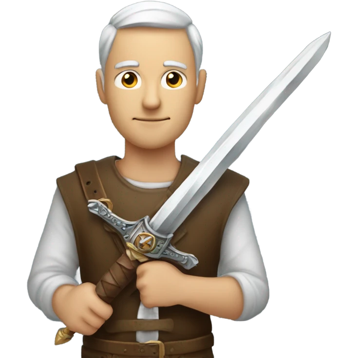 Man holding a ￼ sword ￼ emoji