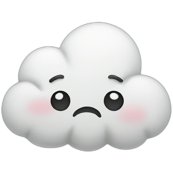 cloud with sad face emoji