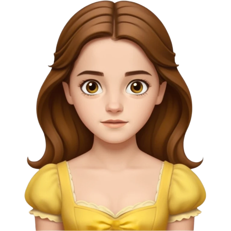 emma watson long hair as belle Cinematic Realistic emoji