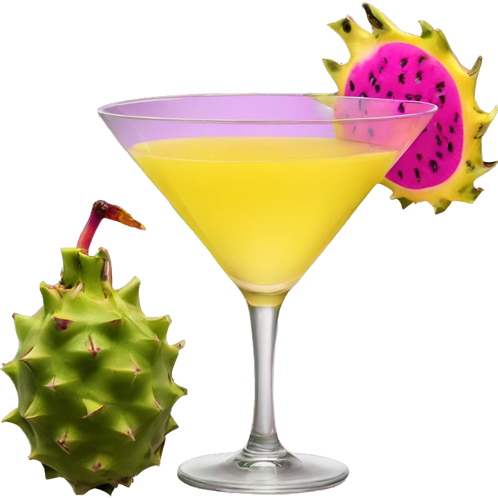 yellow pornstar martini with dragon fruit  emoji