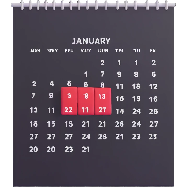 January 2025 calendar emoji