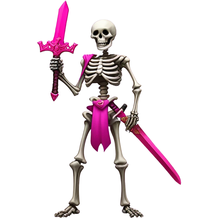 Skeleton holding a pink powerful sword  emoji