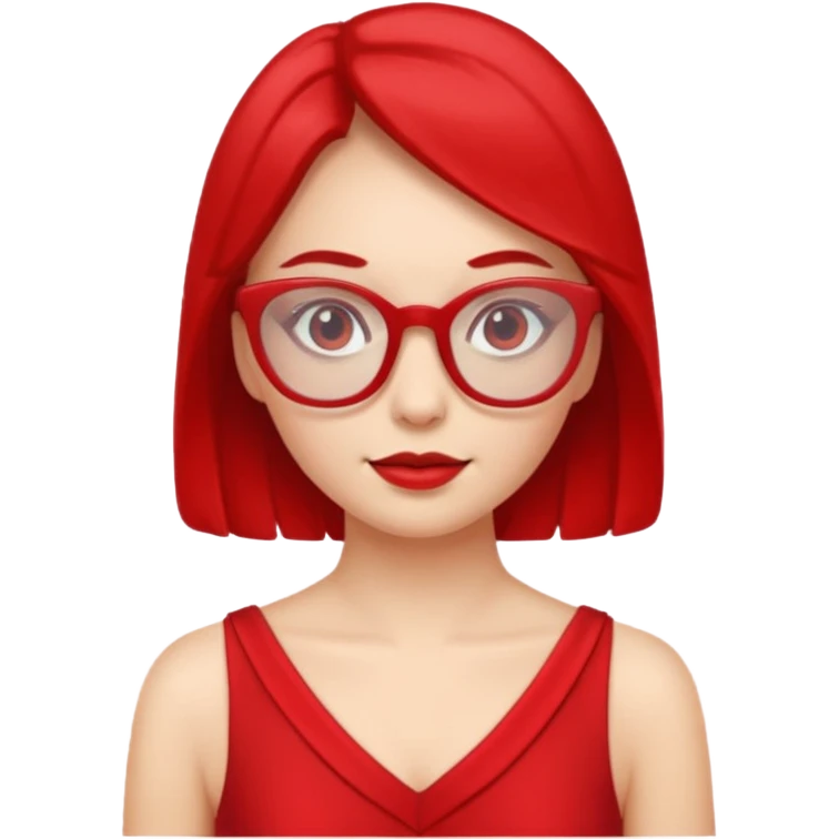 red glasses and red dressed woman emoji