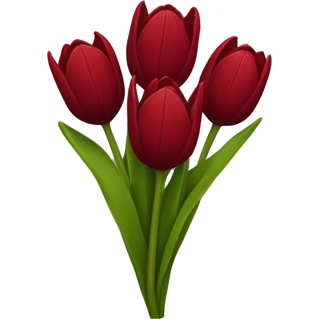 Dark red tulip bouquet  emoji