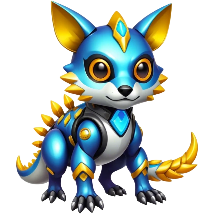 Shiny Epic Edgy Cute Colorful Vibrant Modern Vernid-Protogen-creature-animal, full body emoji