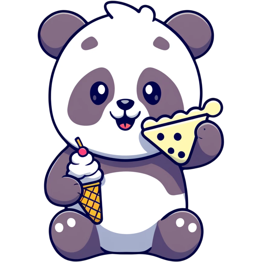 Panda eating ice cream emoji