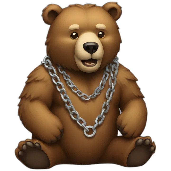 bear wearing a chain 3/4 view emoji