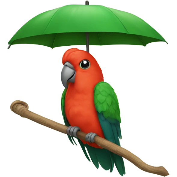 King parrot wearing a hat and umbrella  emoji