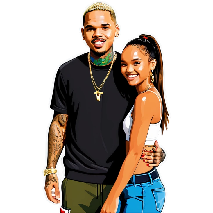 Photo Realistic Karrueche Tran with Chris Brown  emoji
