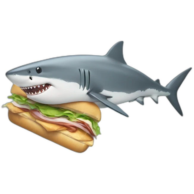 Shark with sandwiche emoji