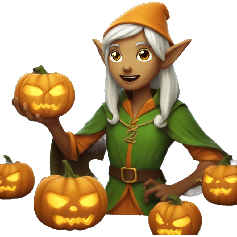 pumkin elf casting a spell emoji
