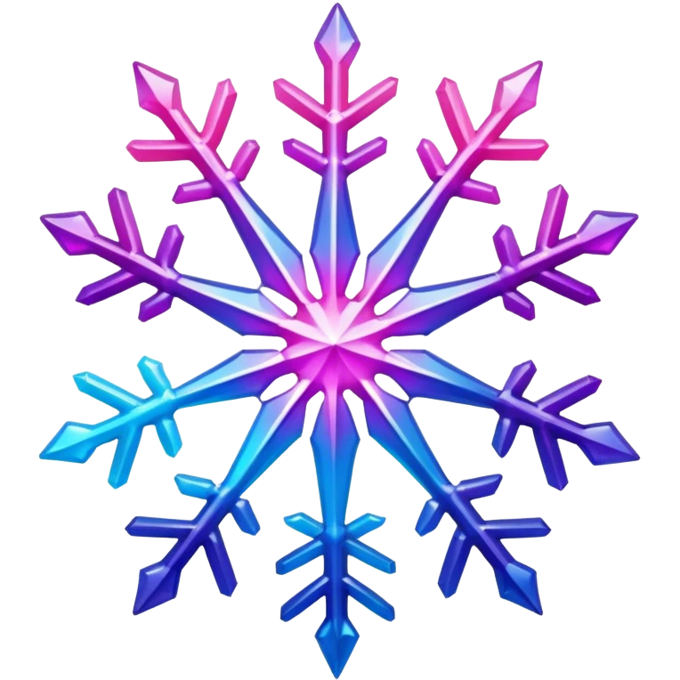 Gradient iridescent Pink violet blue star snowflake  emoji