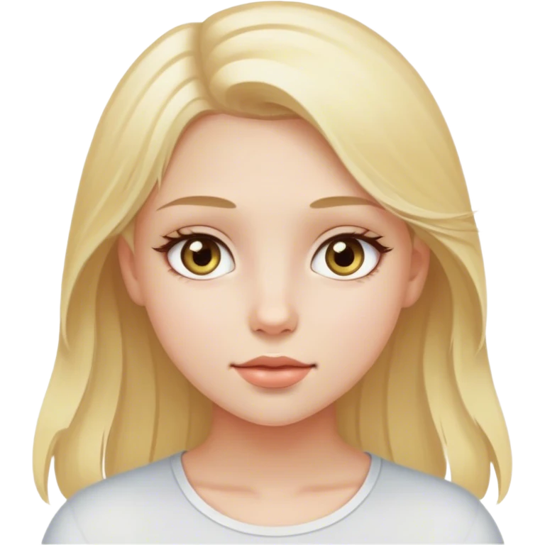 Una chica con ojos muy claros y rubia  emoji