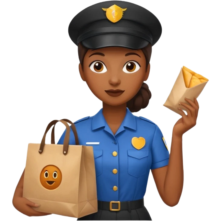 Food Delivery Courier black woman emoji