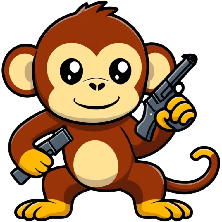 Monkey with gun emoji