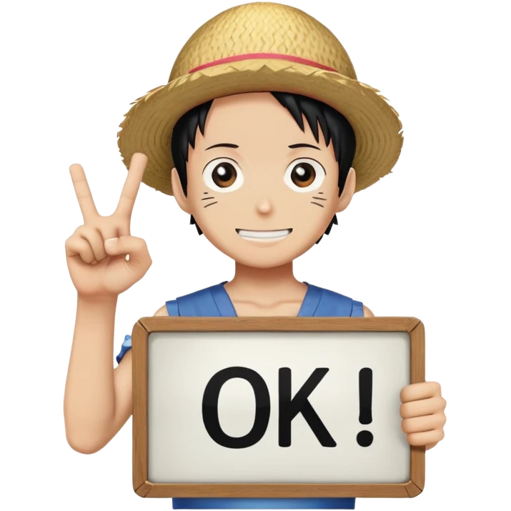 niji from one piece holding ok sign board emoji