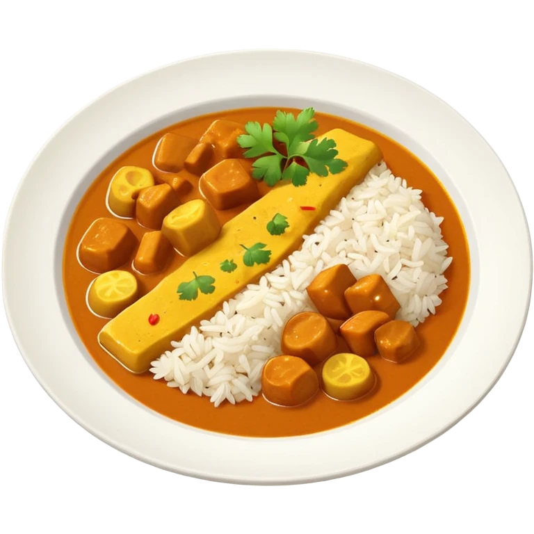 a plate of Indian curry with rice emoji
