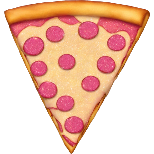 Pink glittery cheesy pizza slice  emoji