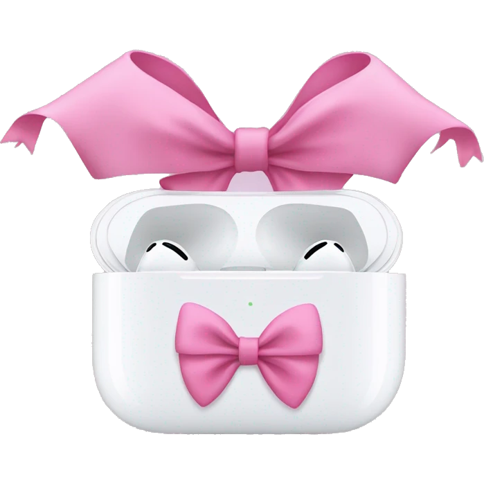 air pod maxes with pink bows on both sides  emoji