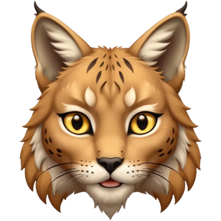 A high-resolution photo-realistic digital illustration of a majestic young lynx, chest upward  emoji