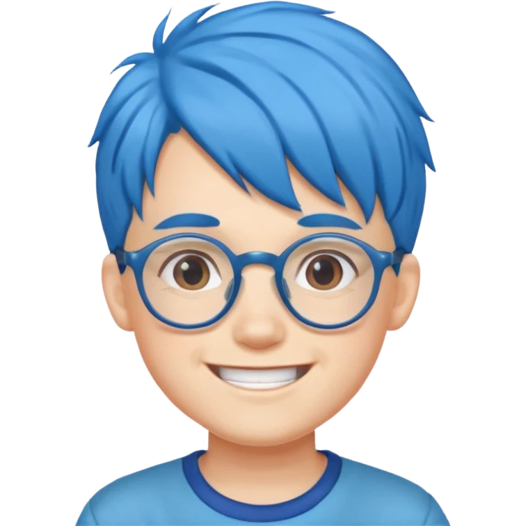 blue haired kid with glasses emoji