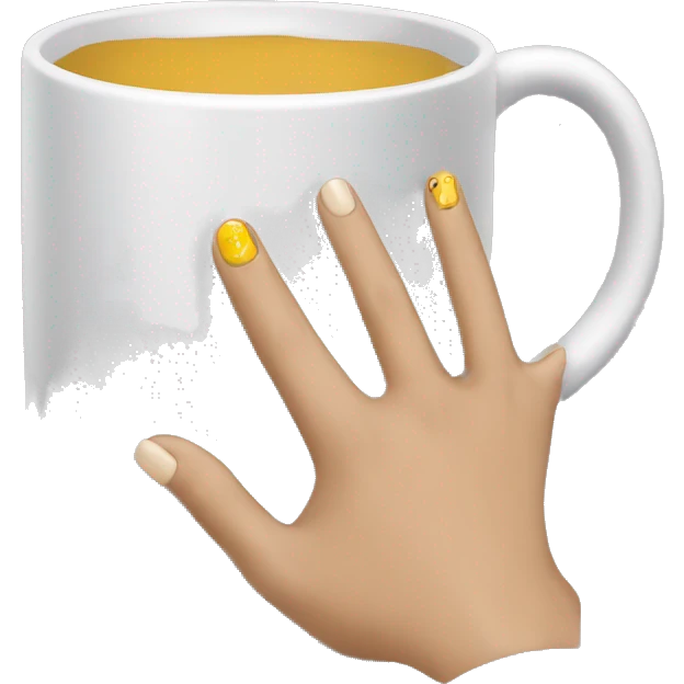 Nails picking a mug  emoji