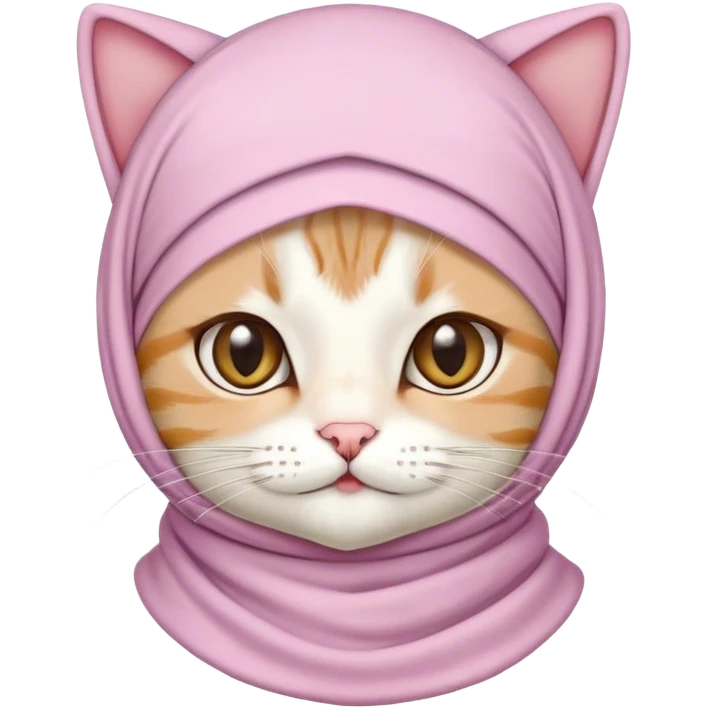 Cute cat wearing hijab and cute cat moslem cap emoji