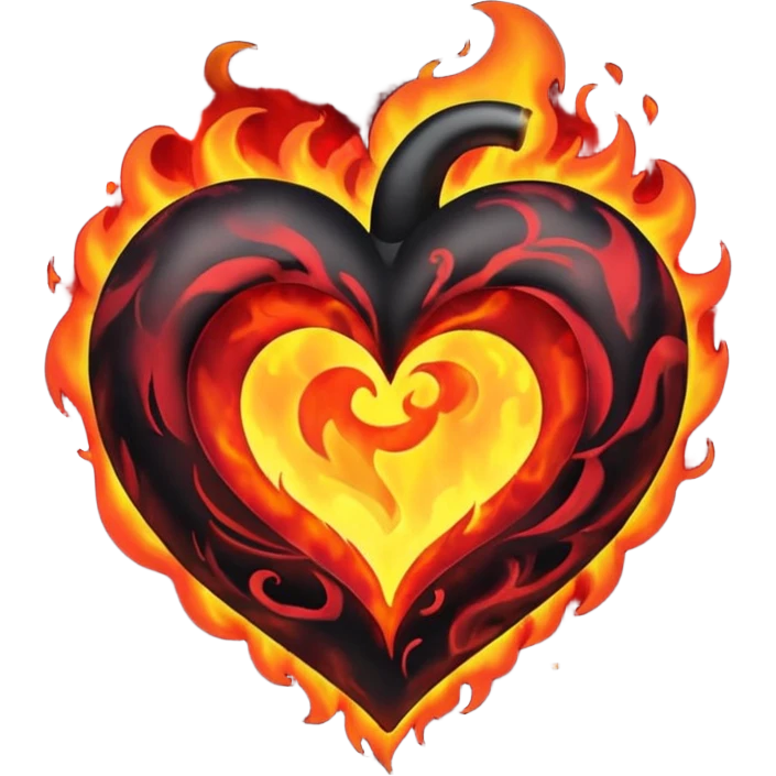 ❤️‍🔥same black fire heart emoji