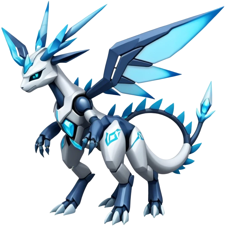 Cyborg-Kyurem-Glaceon-dialga-hybrid, full body emoji