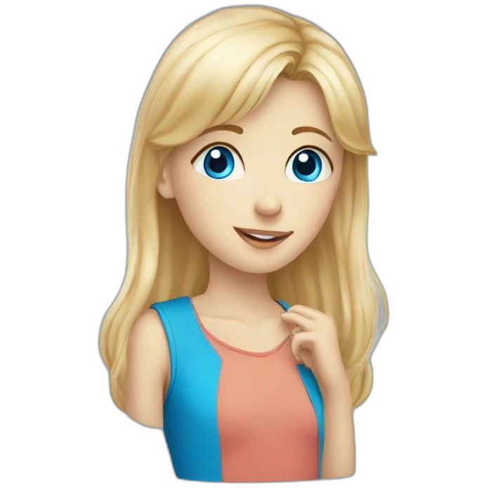 Kiss of two people, blond hair girl with blue eyes and blond hair boy with blue eyes  emoji