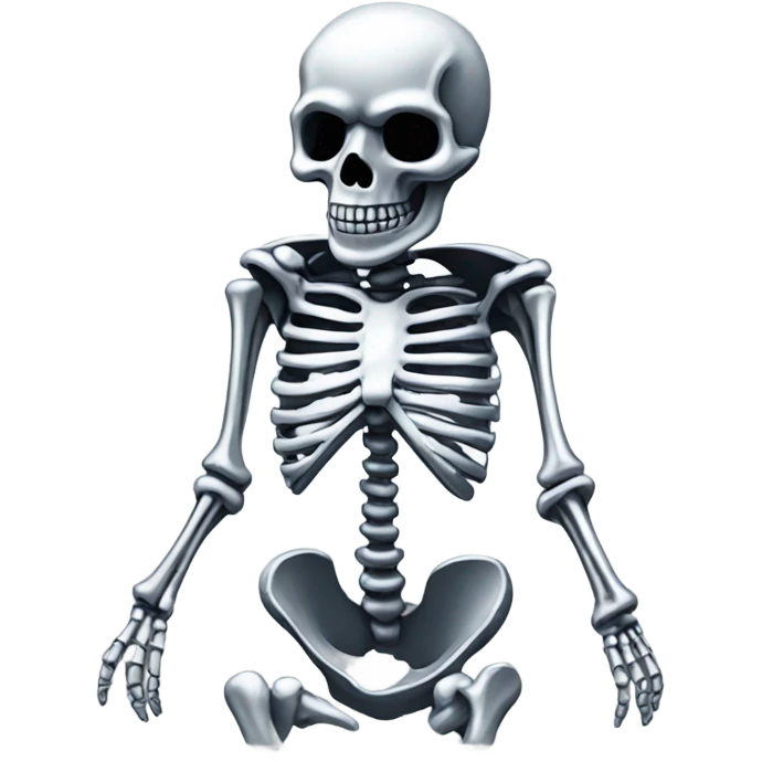 Skeleton made out of chrome emoji