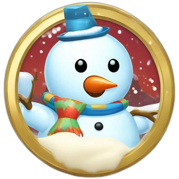 Snowman Badge Medal Epic Mystery Legendary NewYear PokemonTheme Pokeball Snowfall Snowballs emoji