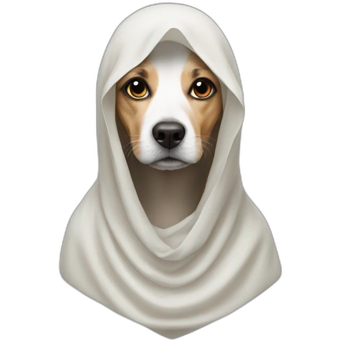 Dog with veiled woman emoji
