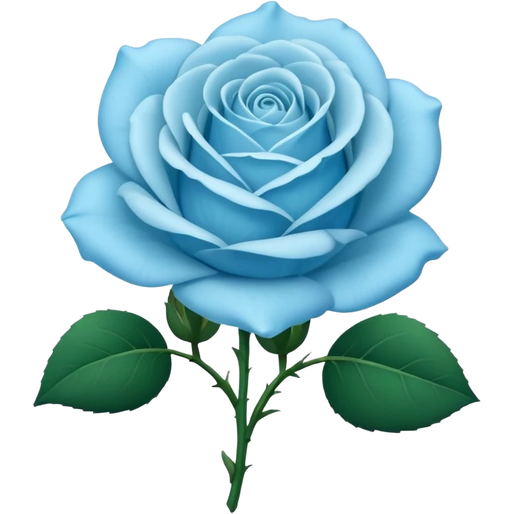 create a light blue rose flower with a stem emoji