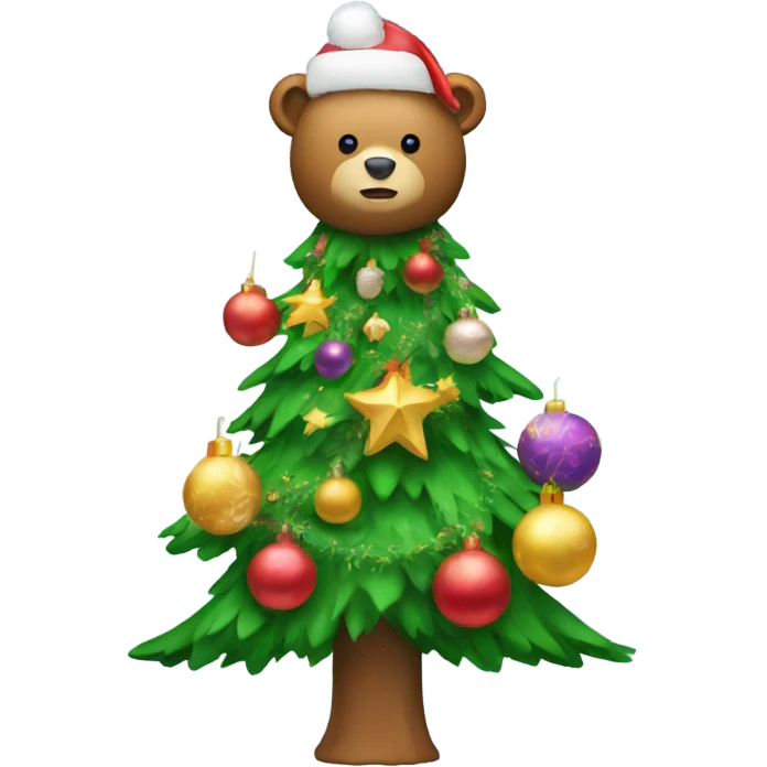 Bear decorating a Christmas tree  emoji