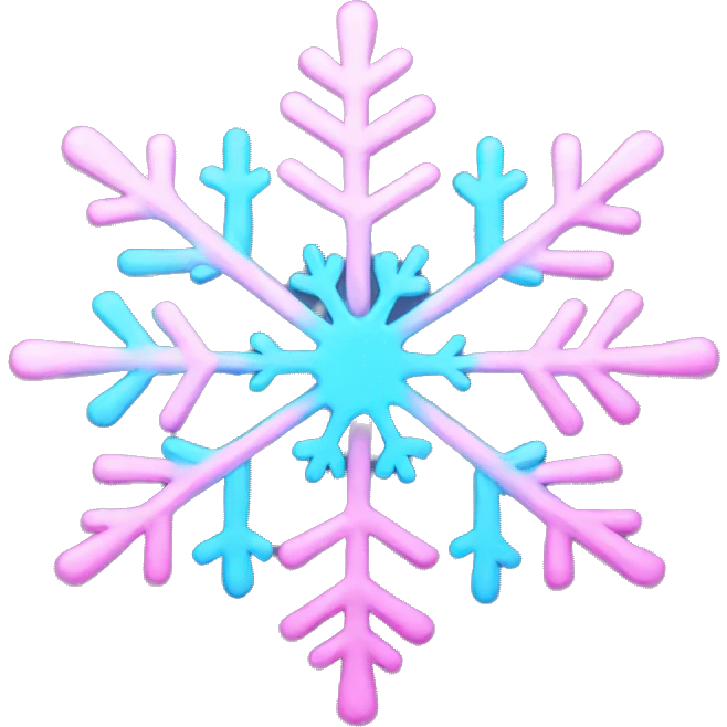 Pink and blue snowflake  emoji