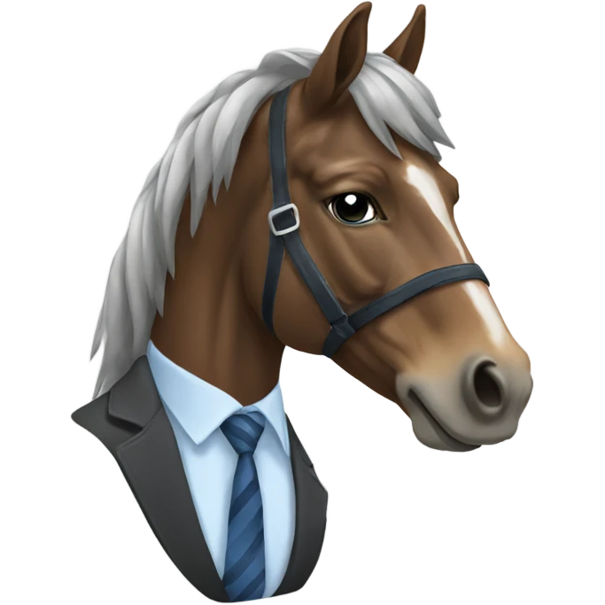 Horse wearing a tie emoji