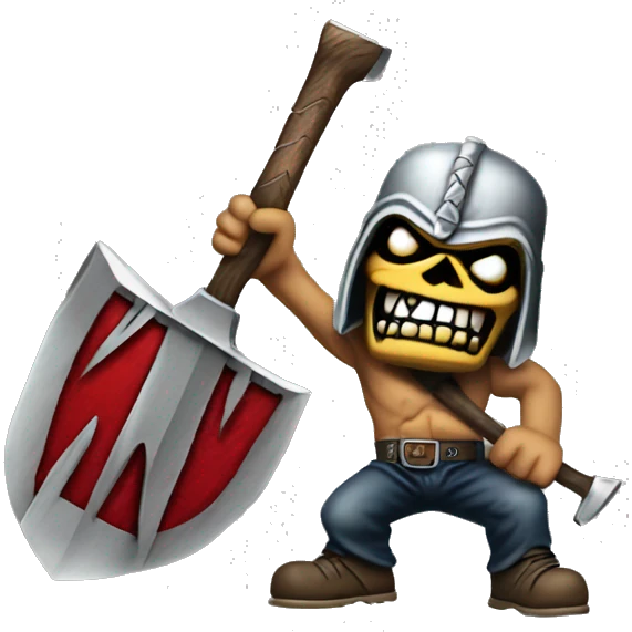 Iron Maiden with hatchet emoji