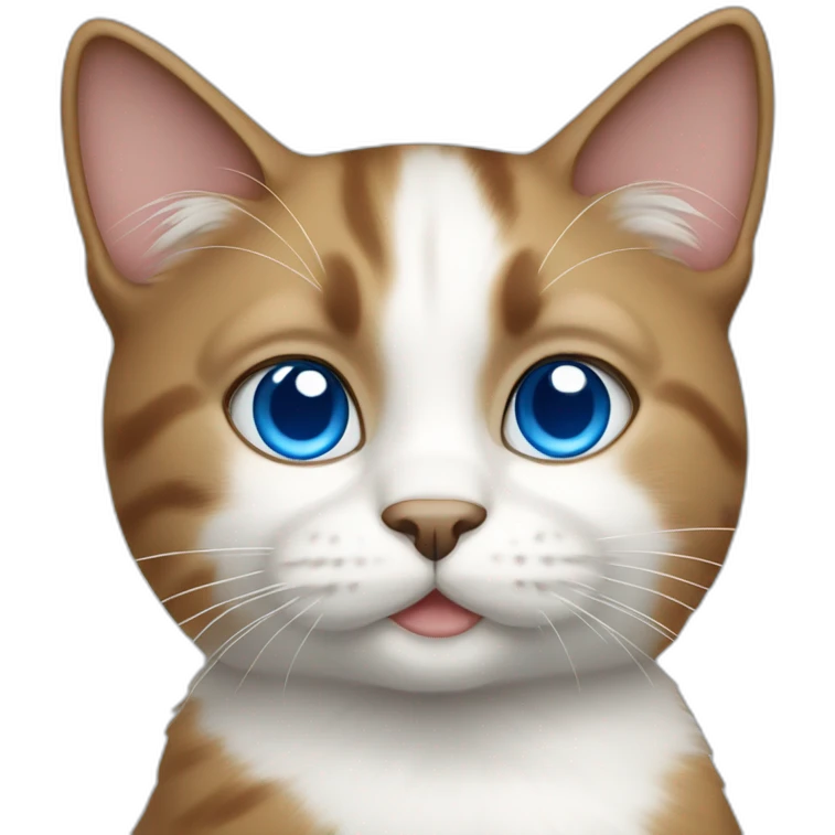 White and brown cat with blue eyes emoji