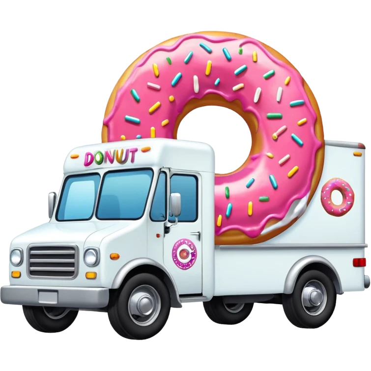 big donut truck with donut decals, frosting decals and sprinkle decals emoji