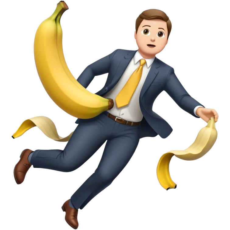 JD Vance stepping on a banana peel and falling backwards emoji