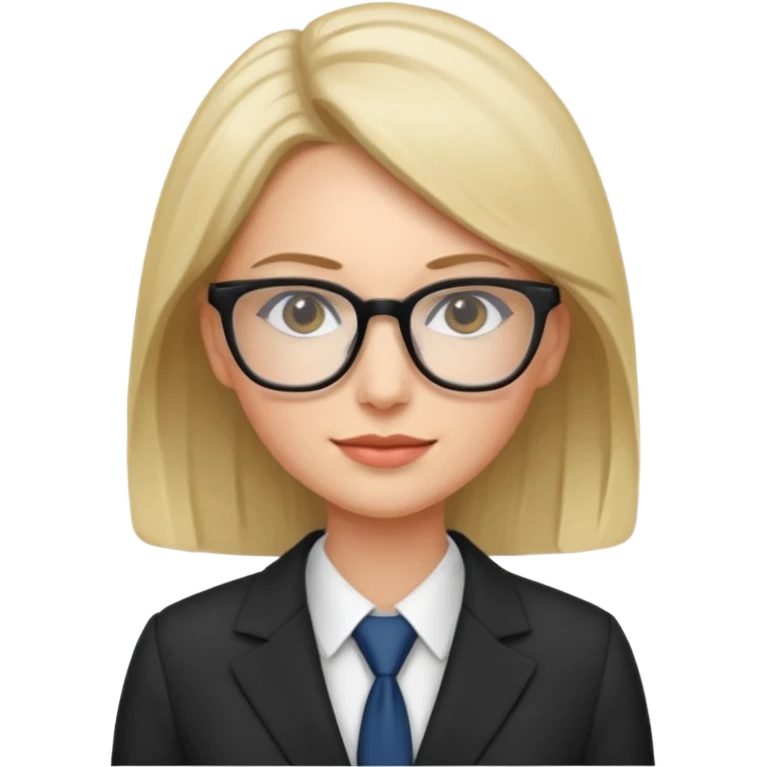 chick with glasses, wearing suit emoji