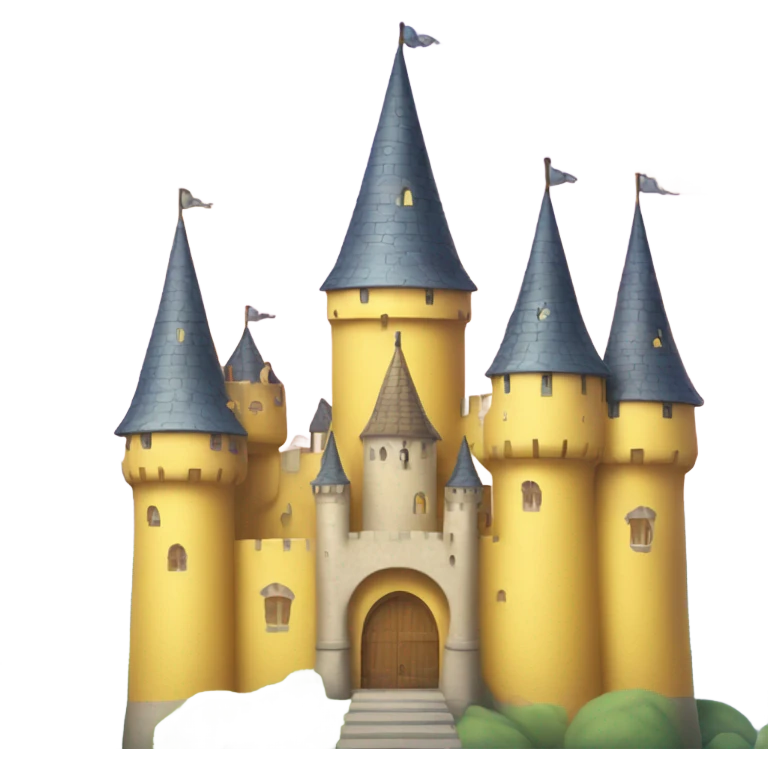 Yellow pastel, castle emoji