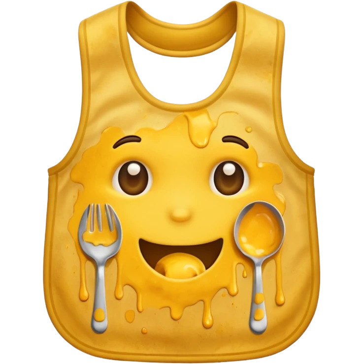 Yellow bib with food stains emoji