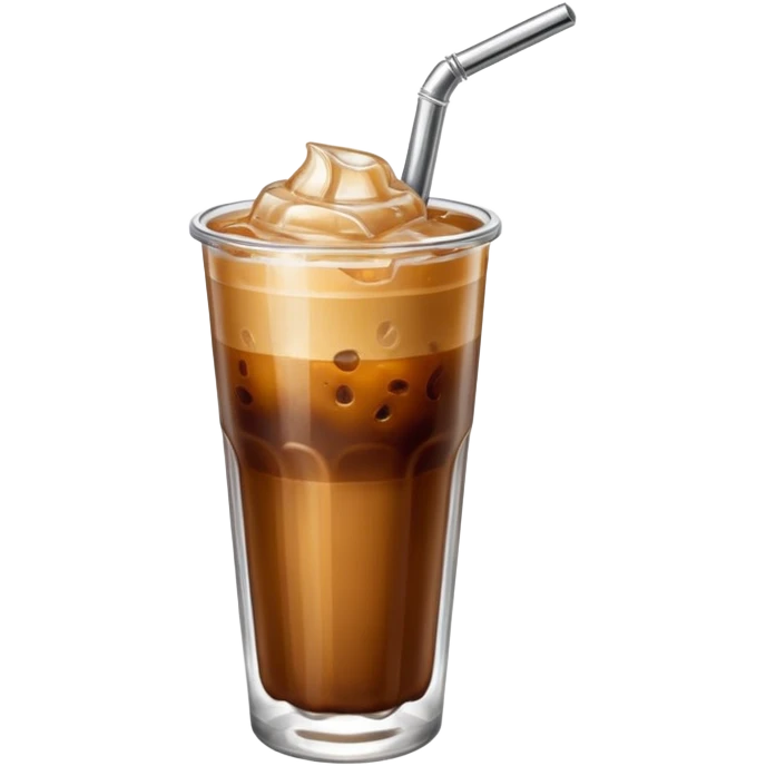 Ice coffee with metal straw  emoji