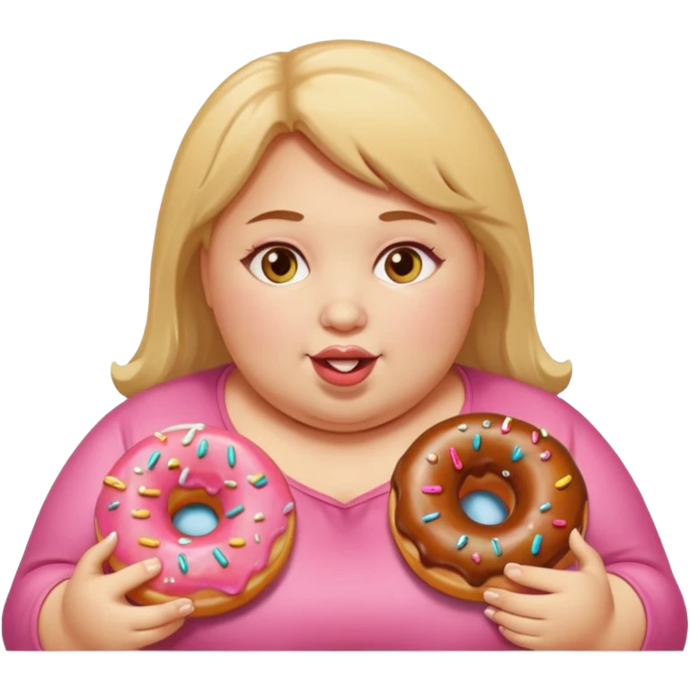 fat girl eating donuts emoji