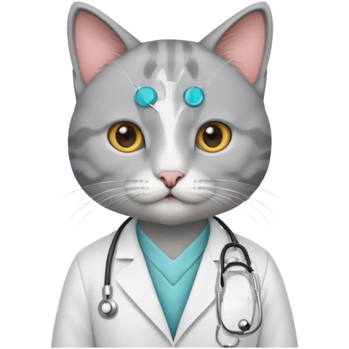 gray doctor cat emoji