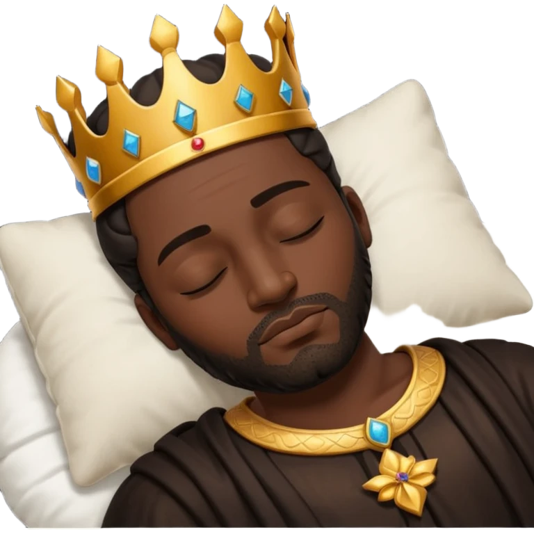 Una cara de un rey negro durmiendo  emoji