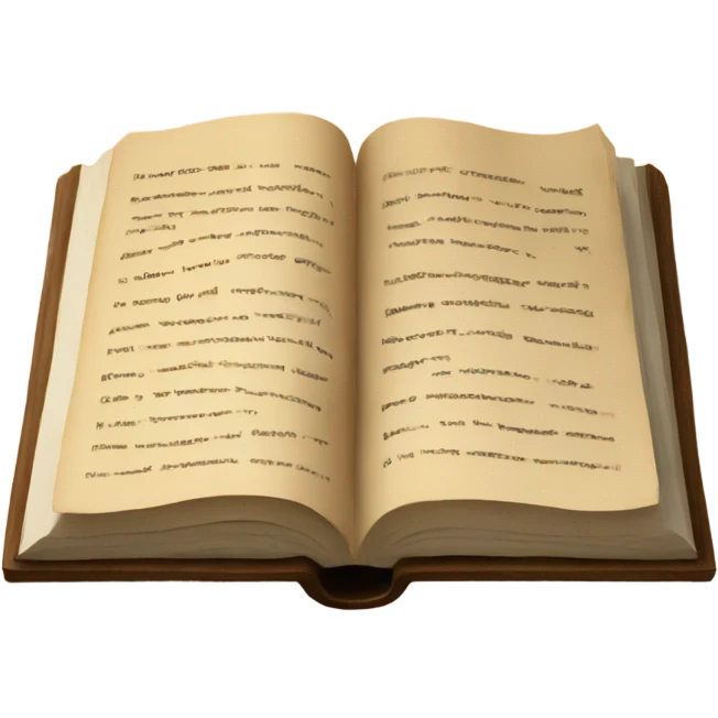 An open book on a wooden table emoji